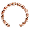 14K rose gold twisted band ear cuff with warm pink-toned intertwined wire design, front view