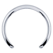 14k white gold 1mm thin band ear cuff, polished open-band front view