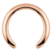 14k rose gold 1.5mm band ear cuff, smooth open-band design, front view on white background