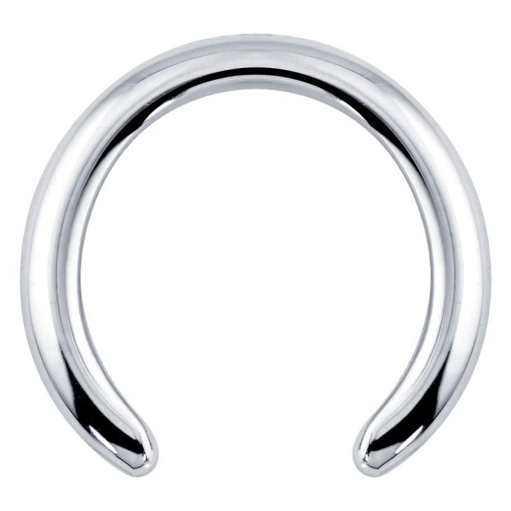 14k white gold 1.5mm band ear cuff, high-polish smooth finish, front view on white background
