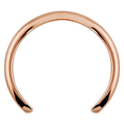 14k rose gold 1mm thin band ear cuff, polished open-band front view