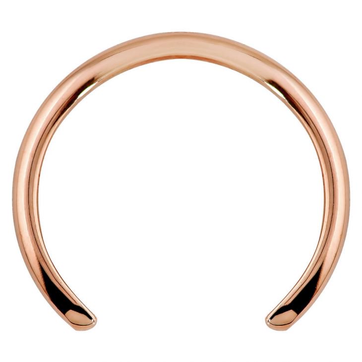 14k rose gold 1mm thin band ear cuff, polished open-band front view