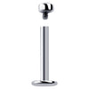 14k white gold flat back labret post with threaded top separated to show screw-in attachment mechanism