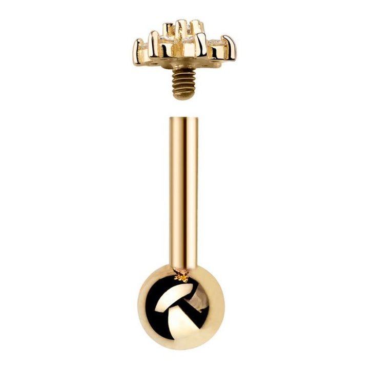 Diamond Flower 14k Gold Cartilage Stud Earring