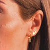 Olive Branch Leaf - Left Ear 14K Gold Flat Back Earring