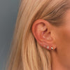 Milgrain Trinity Diamond Bar 14K Gold Flat Back Earring