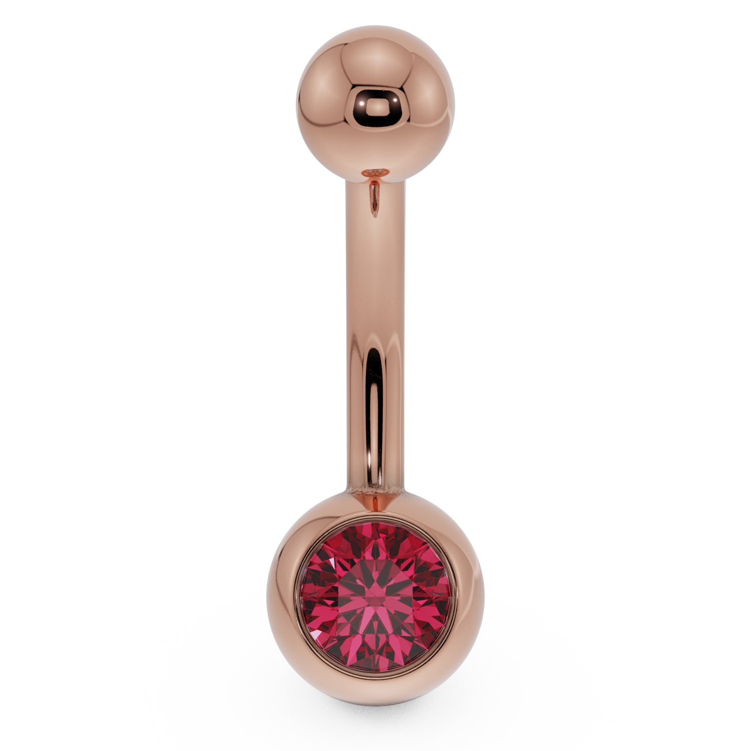 Solitaire 14K Gold Belly Button Ring