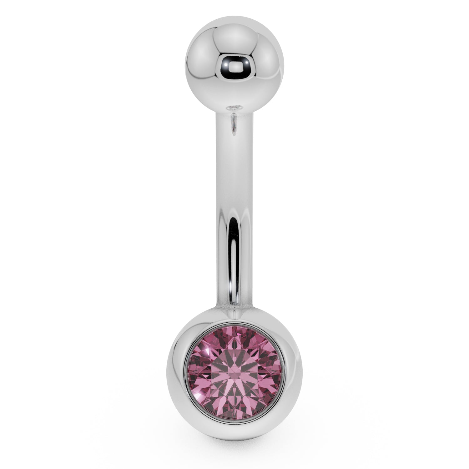 Solitaire 14K Gold Belly Button Ring