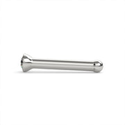 14k white gold 1.5mm diamond bezel nose bone stud, side profile showing straight post and ball end