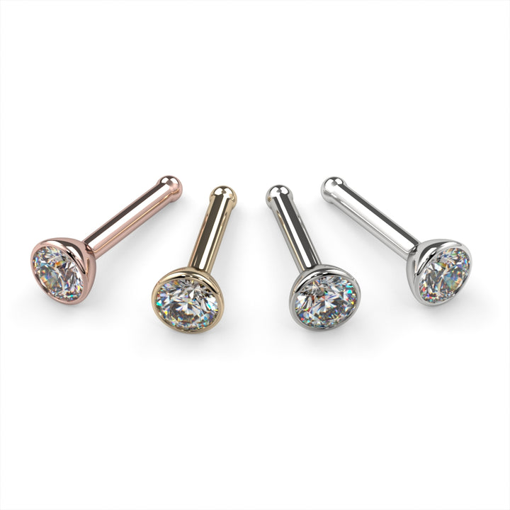 2.5mm Petite Diamond Bezel Nose Ring Stud