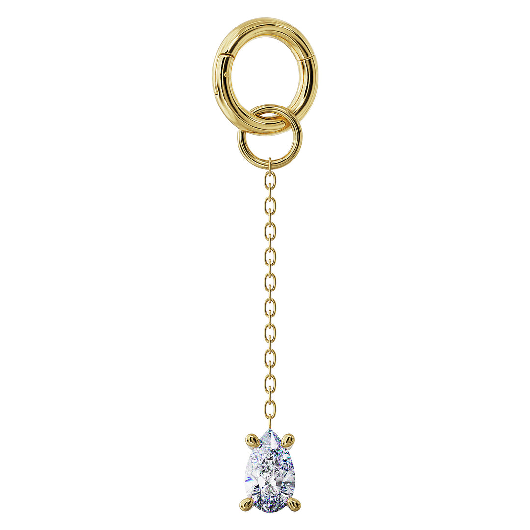 CZ or Diamond Pear Drop Chain Accessory