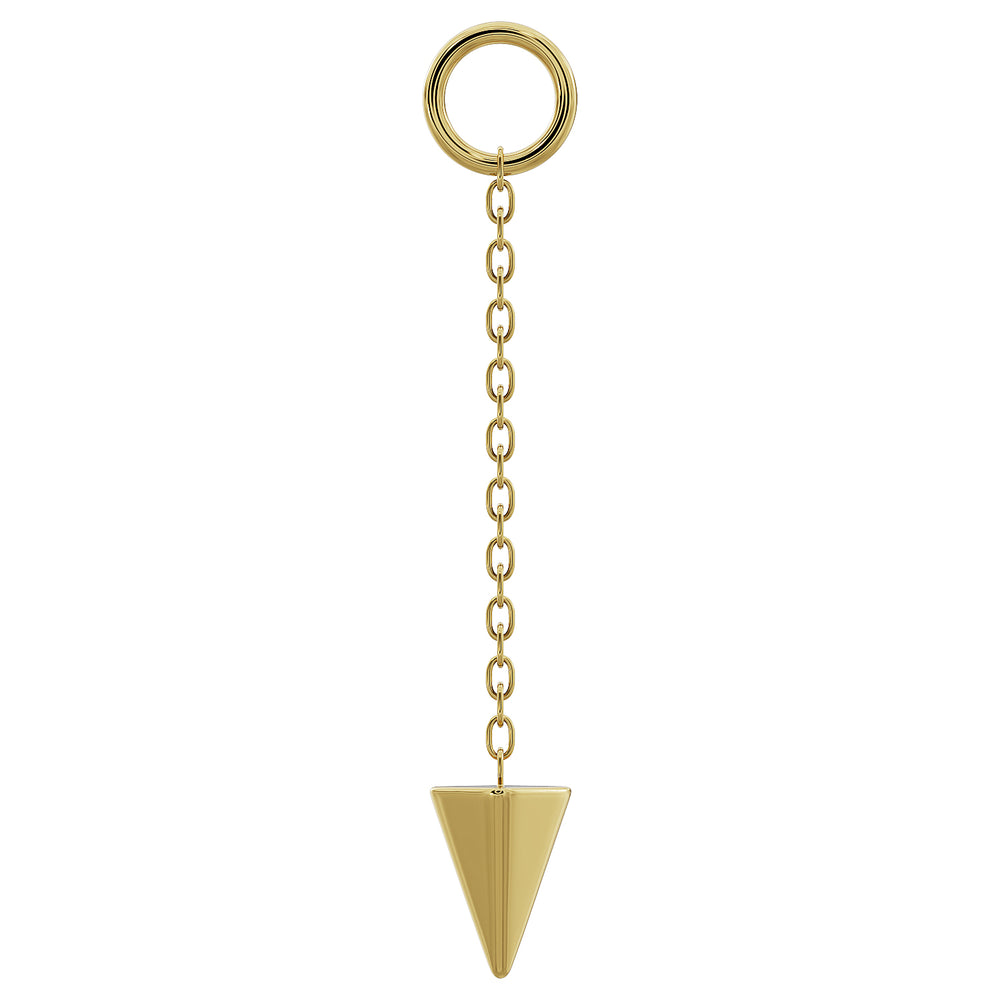 Spike Chain Accessory (5mm)-Long   14K Yellow Gold