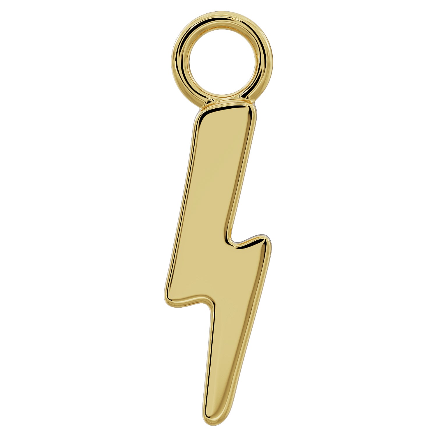 Tiny Lightning Bolt Charm Accessory for Piercing Jewelry-14K Yellow Gold