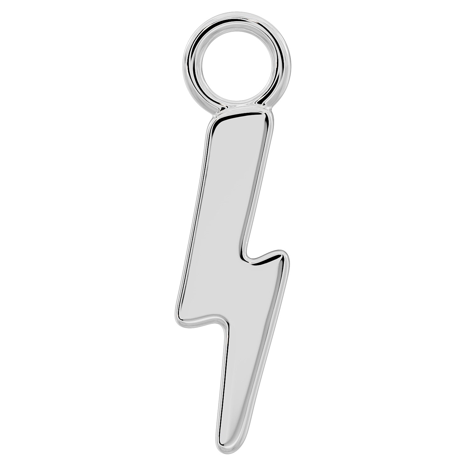 Tiny Lightning Bolt Charm Accessory for Piercing Jewelry-950 Platinum