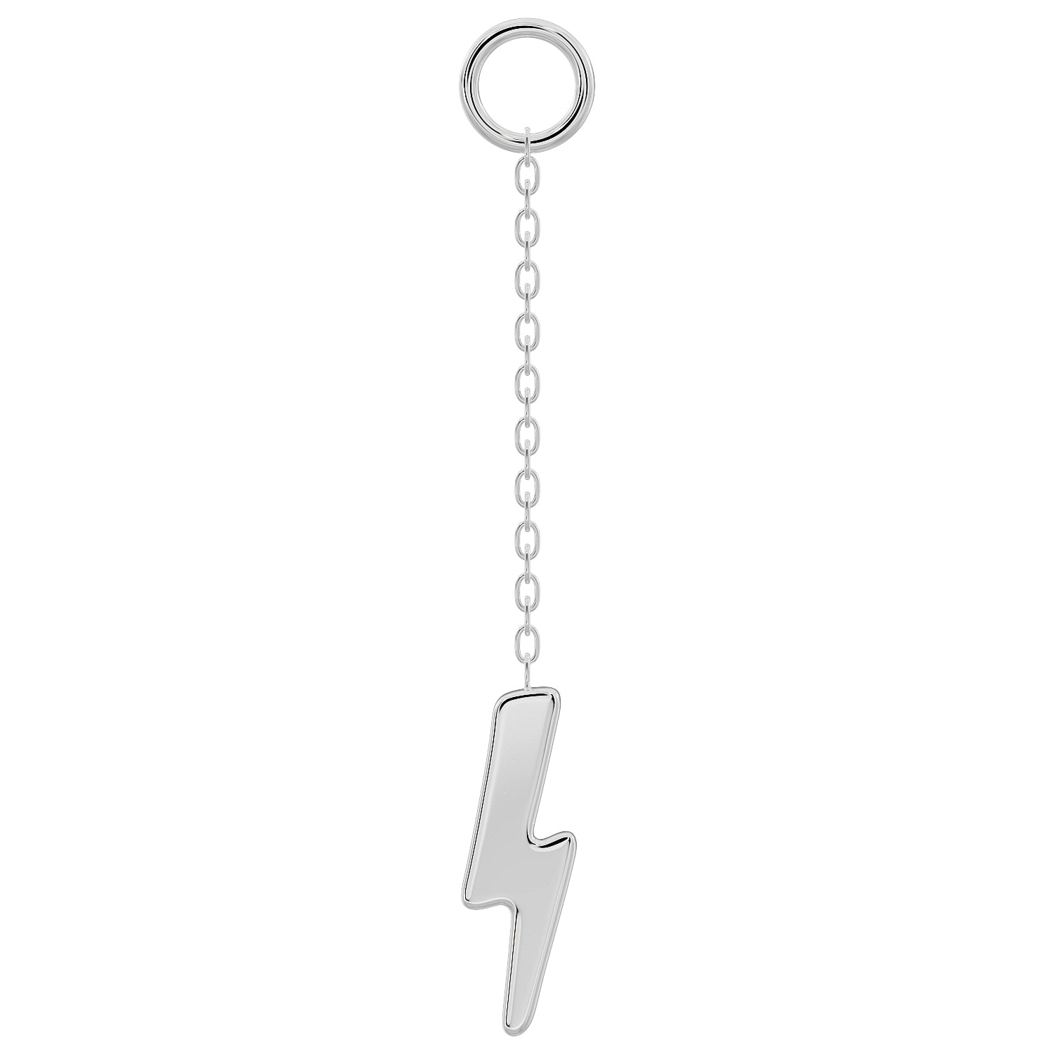 Tiny Lightning Bolt Chain Accessory (5mm)-Long   950 Platinum