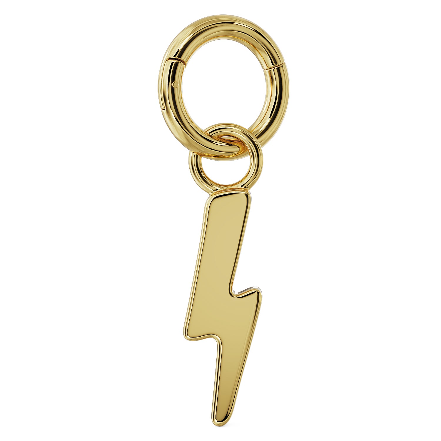 Clicker Ring & Gold Tiny Lightning Bolt Charm Accessory (5mm)