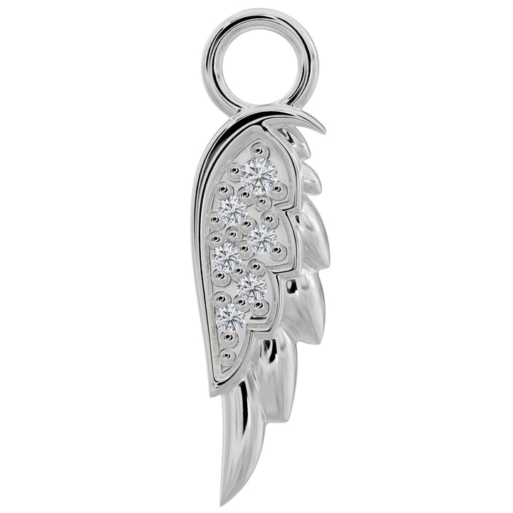 Diamond Angel Wing Charm Accessory-950 Platinum   Right