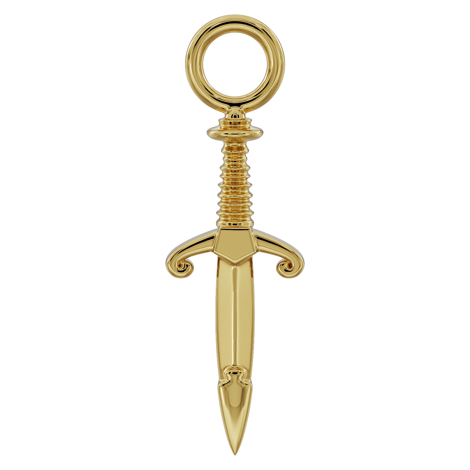 Dagger Charm Accessory for Piercing Jewelry-14K Yellow Gold
