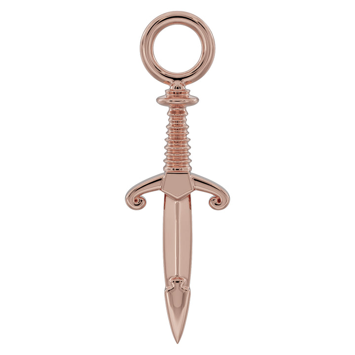 Dagger Charm Accessory for Piercing Jewelry-14K Rose Gold