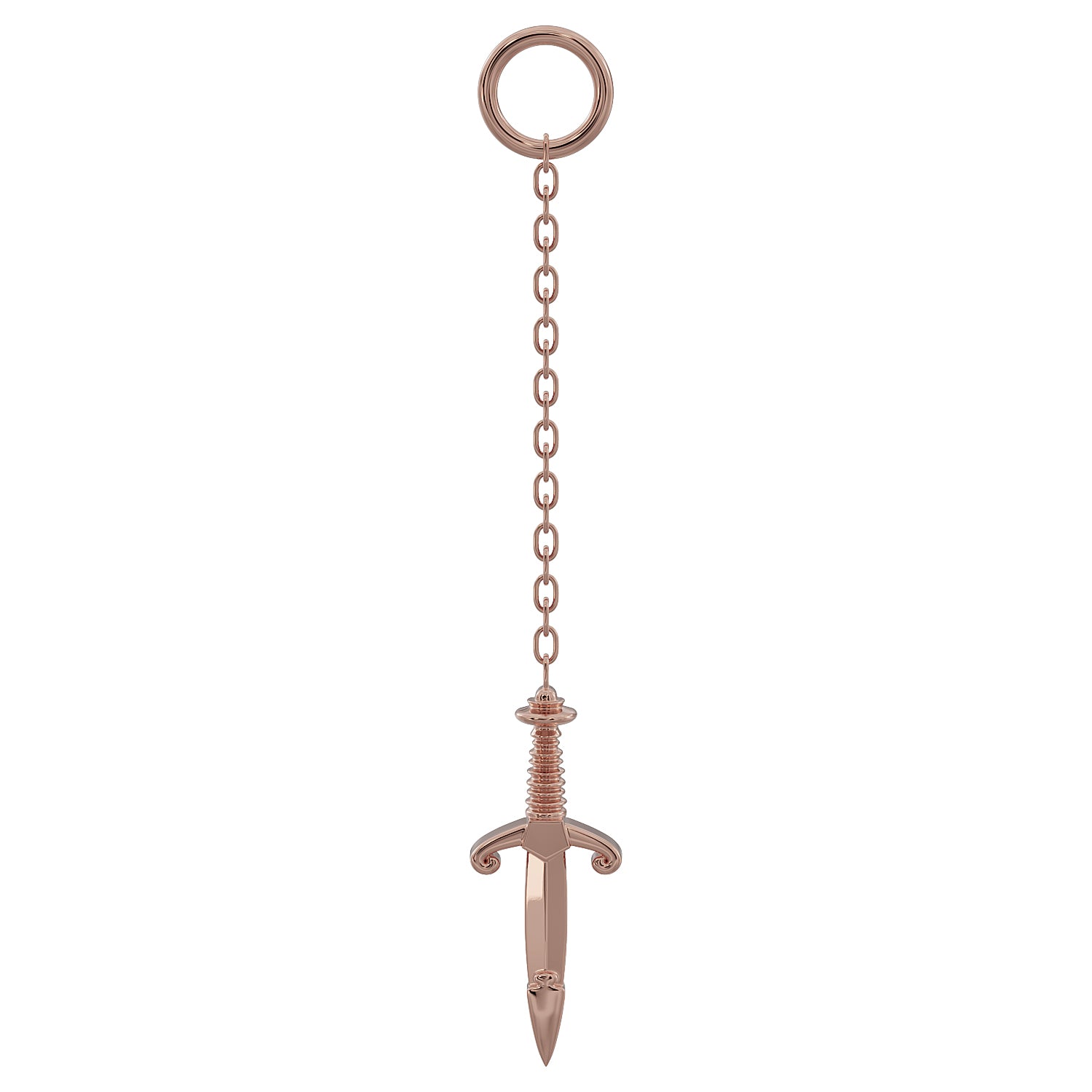 Dagger Chain Accessory-Long   14K Rose Gold