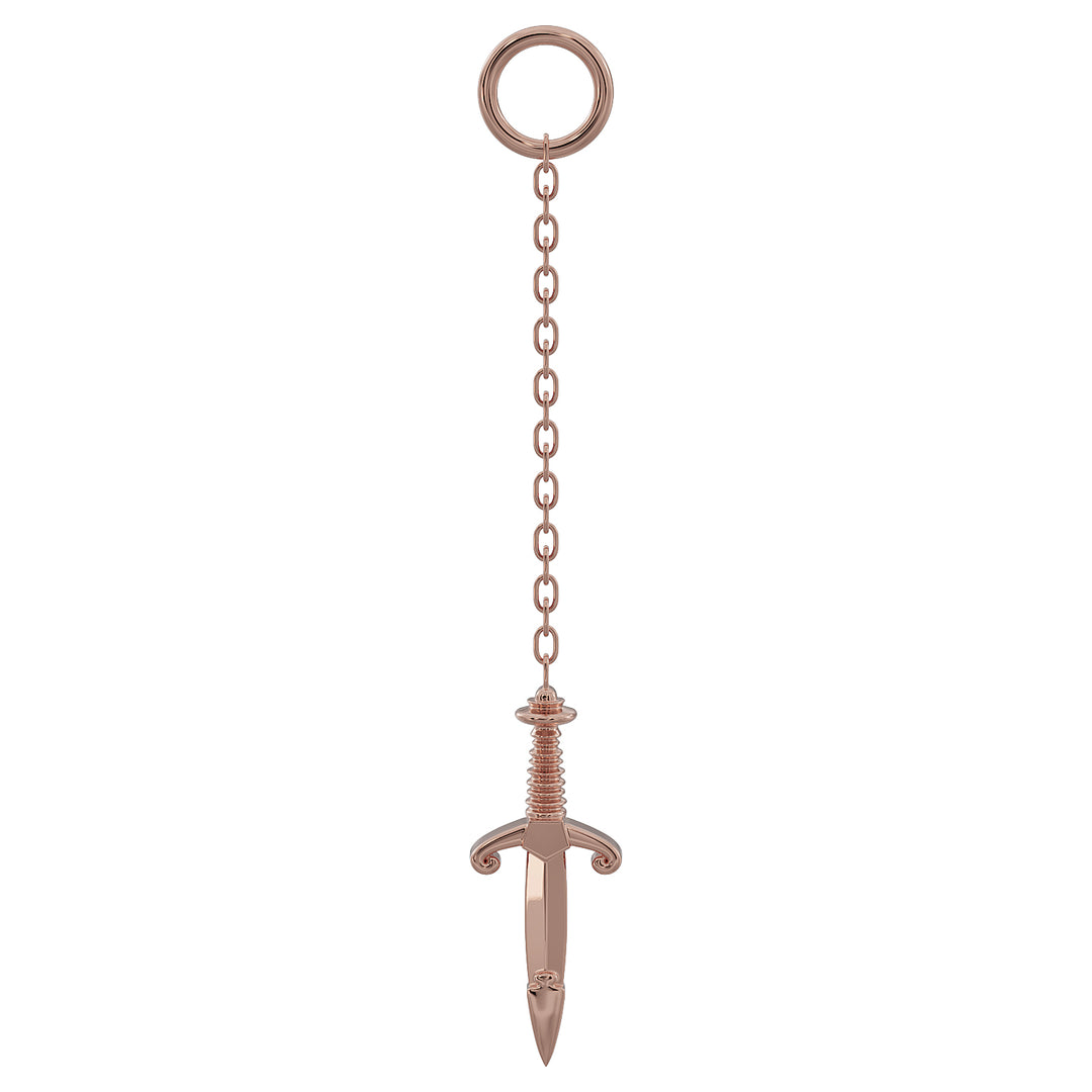 Dagger Chain Accessory-Long   14K Rose Gold