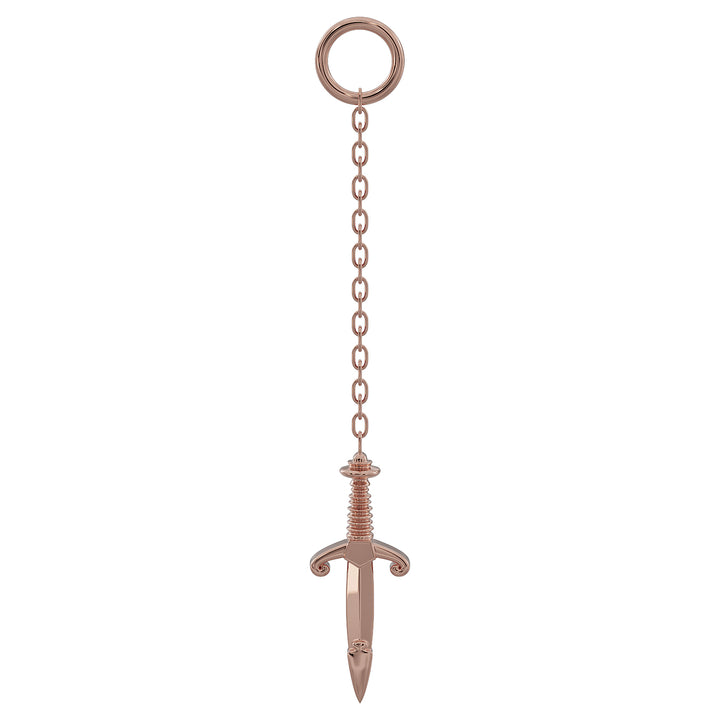 Dagger Chain Accessory-Long   14K Rose Gold