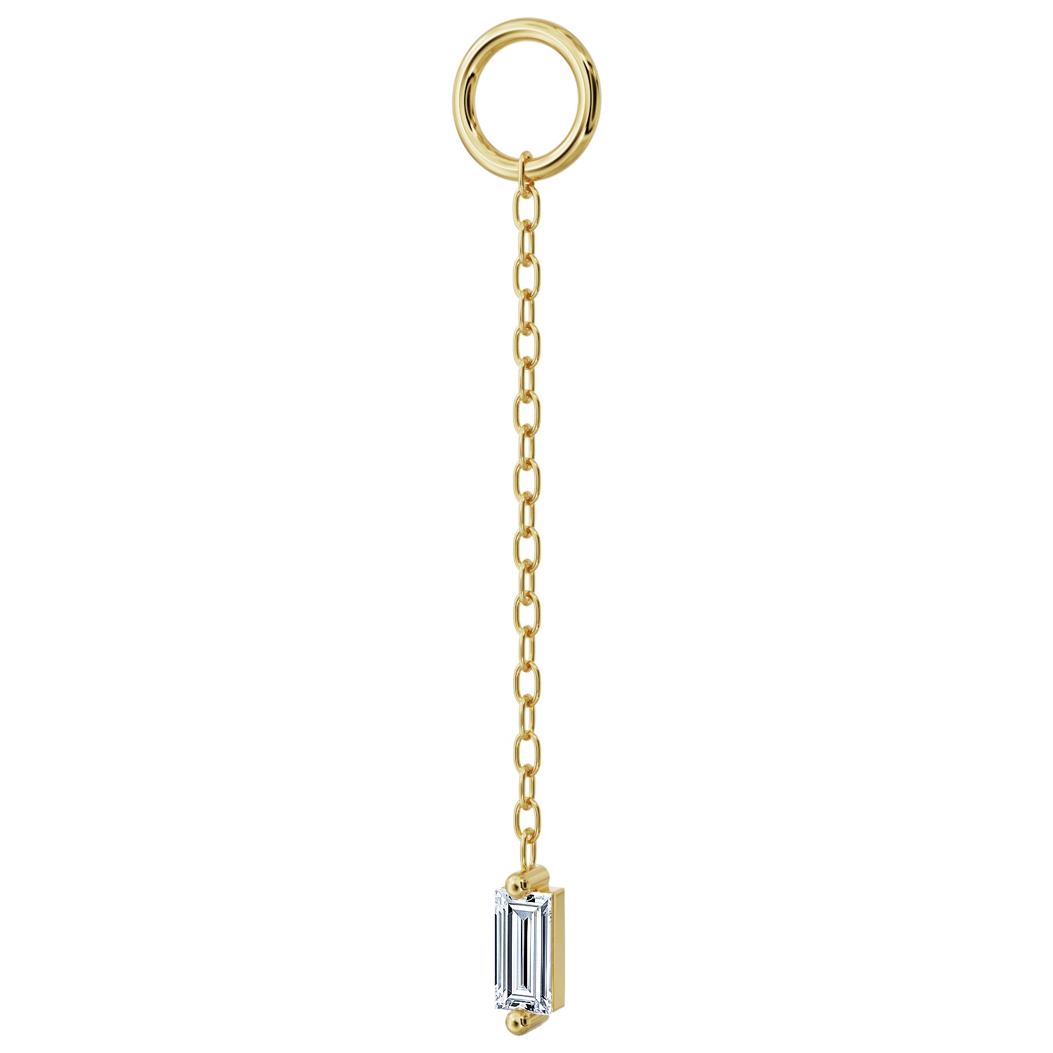 Sleek Baguette Diamond Chain Accessory