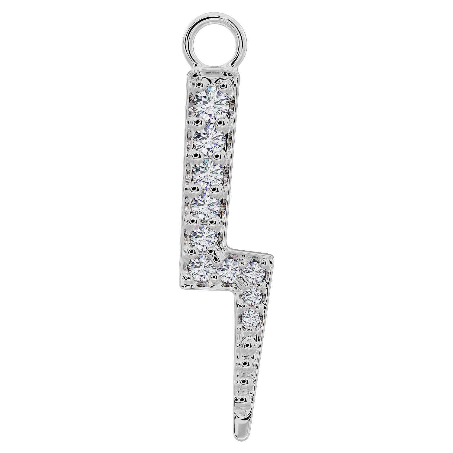 Lightning Diamond Charm Accessory for Piercing Jewelry-950 Platinum