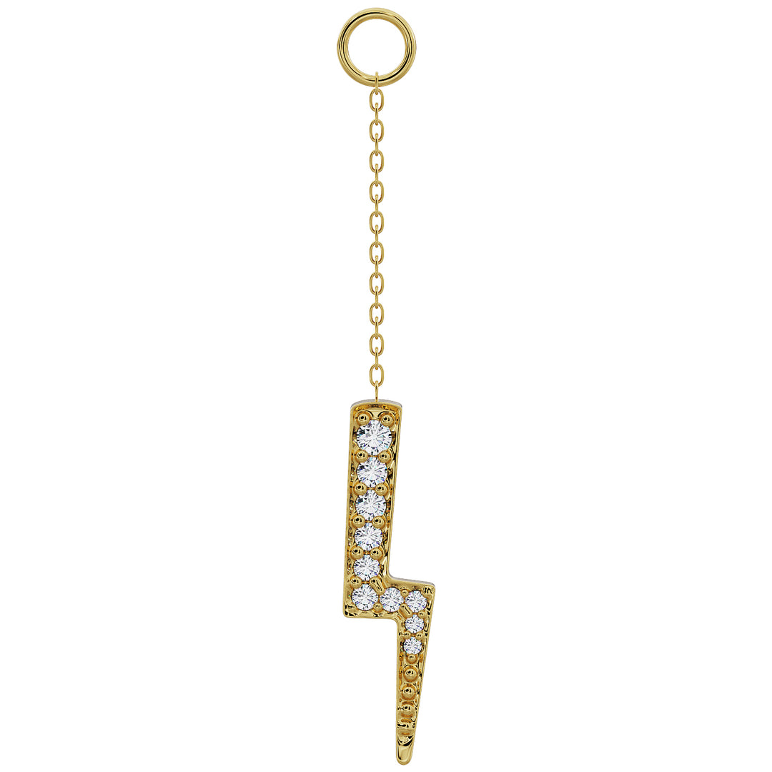 Lightning Diamond Chain Accessory-Long   14K Yellow Gold