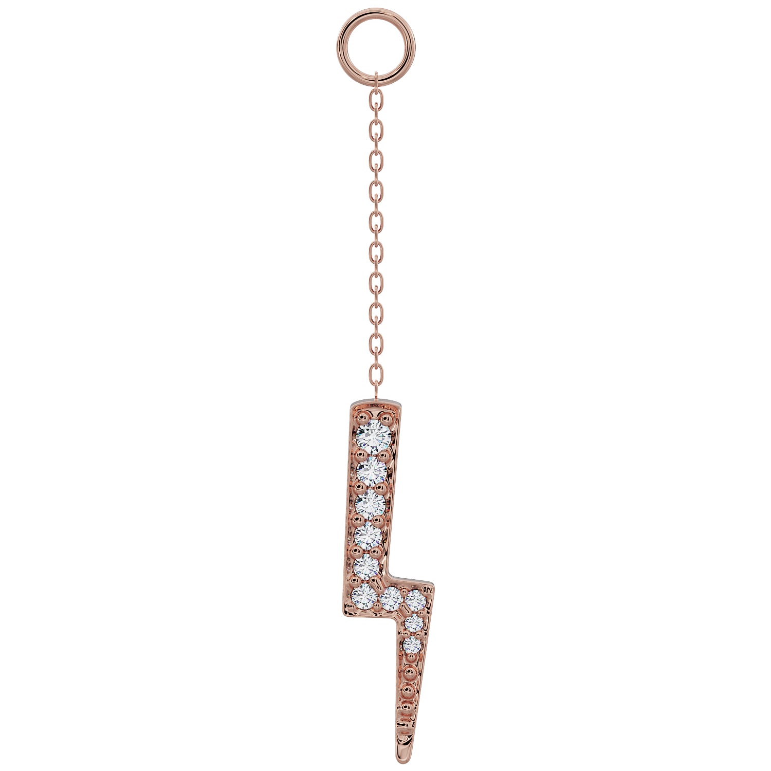 Lightning Diamond Chain Accessory-Long   14K Rose Gold