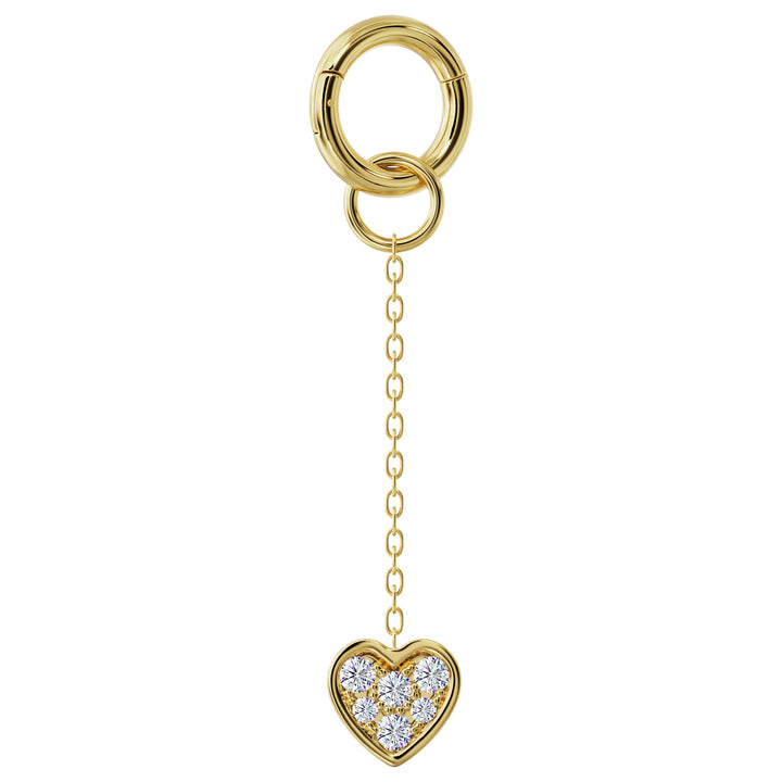 Heart Diamond Pave Chain Accessory