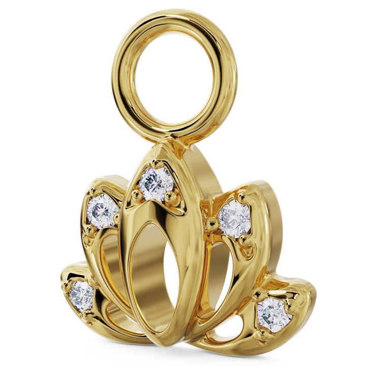 Lotus Diamond Charm Accessory for Piercing Jewelry