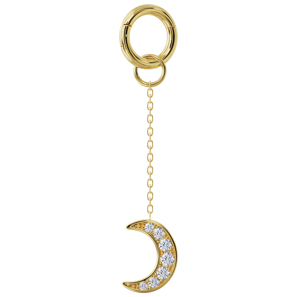 Moon Diamond Pave Chain Accessory