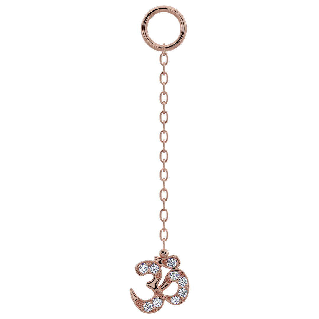 Om Diamond Chain Accessory-Long   14K Rose Gold