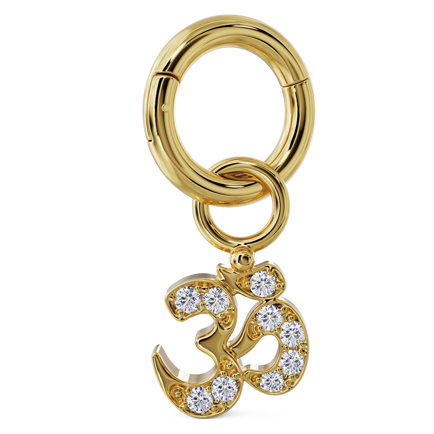 Clicker Ring & 14k Gold Om Diamond Charm Accessory