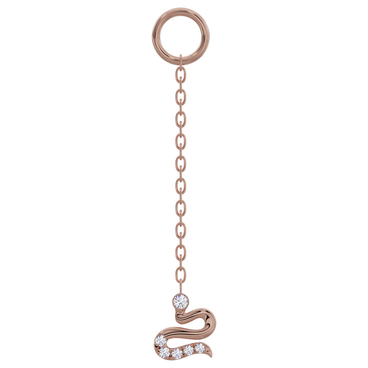 Diamond Snake Chain Accessory-Long   14K Rose Gold