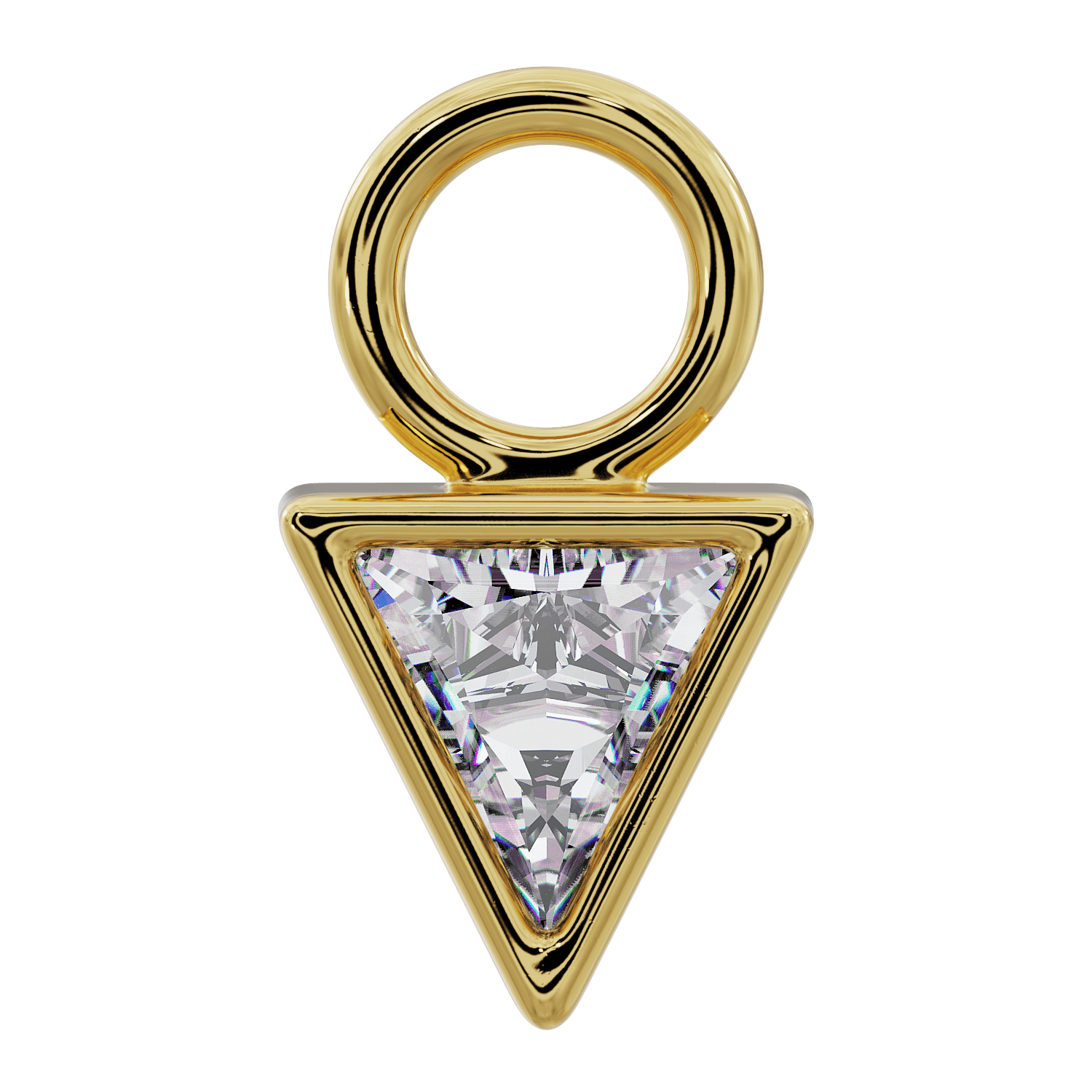 Triangle Diamond Charm Accessory for Piercing Jewelry-14K Yellow Gold