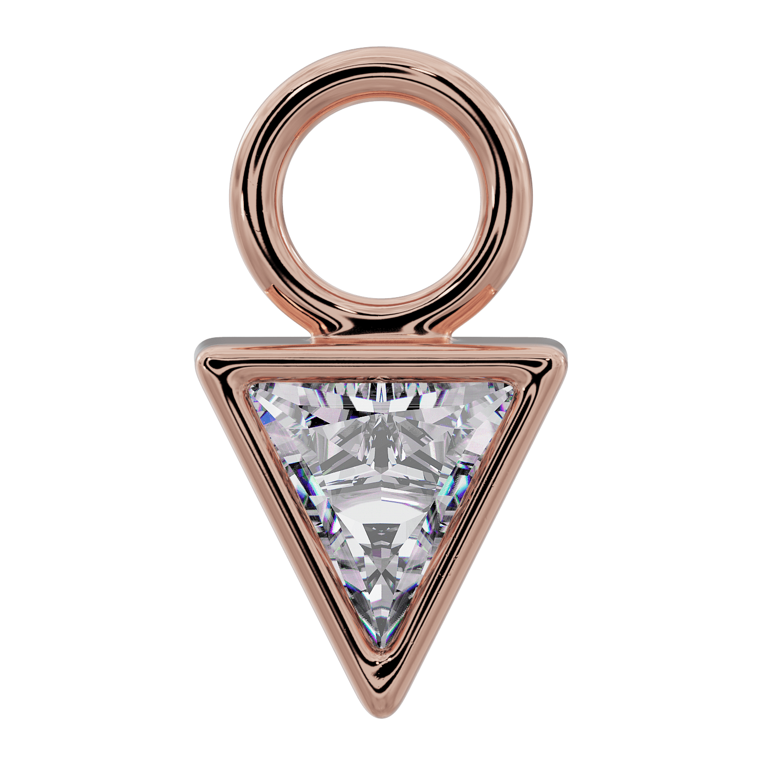 Triangle Diamond Charm Accessory for Piercing Jewelry-14K Rose Gold