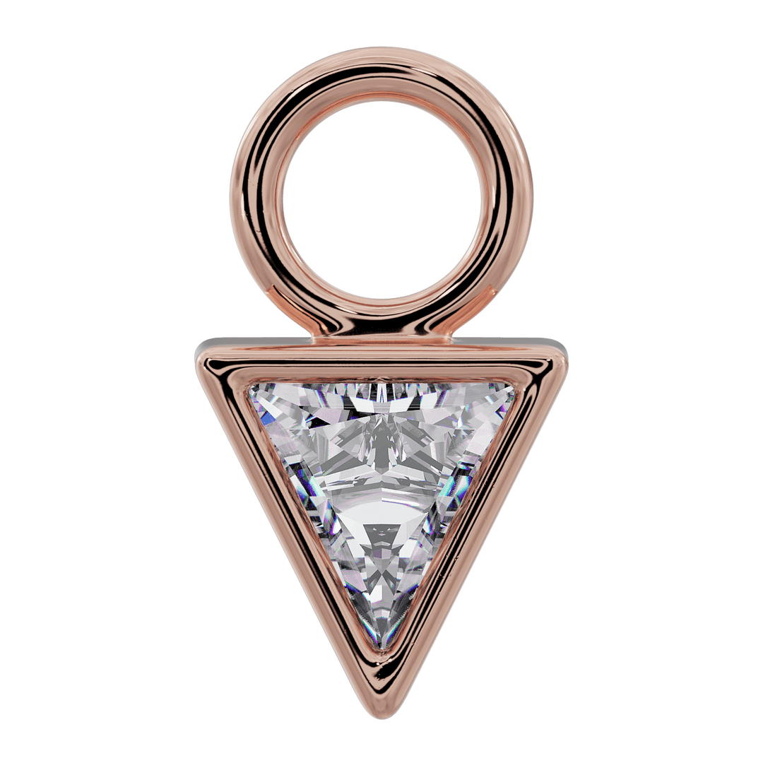 Triangle Diamond Charm Accessory for Piercing Jewelry-14K Rose Gold