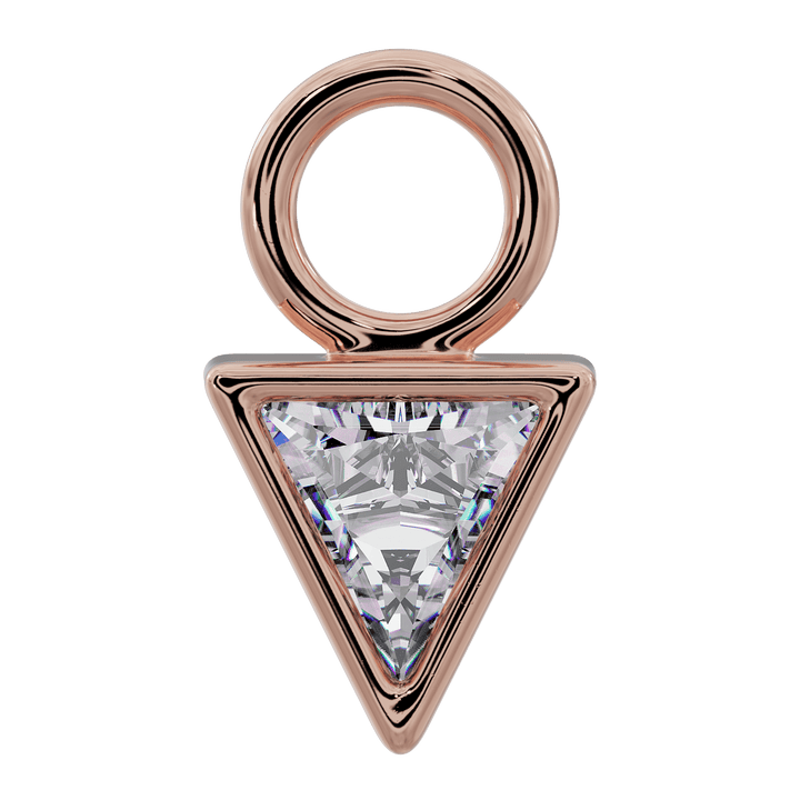 Triangle Diamond Charm Accessory for Piercing Jewelry-14K Rose Gold