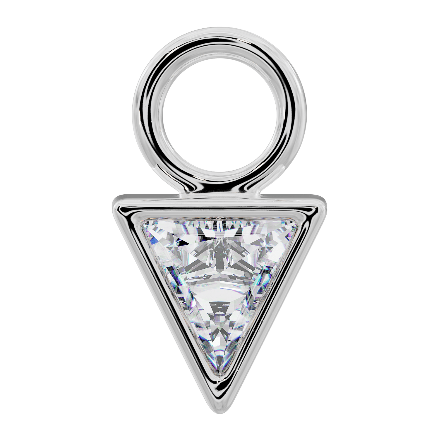Triangle Diamond Charm Accessory for Piercing Jewelry-950 Platinum