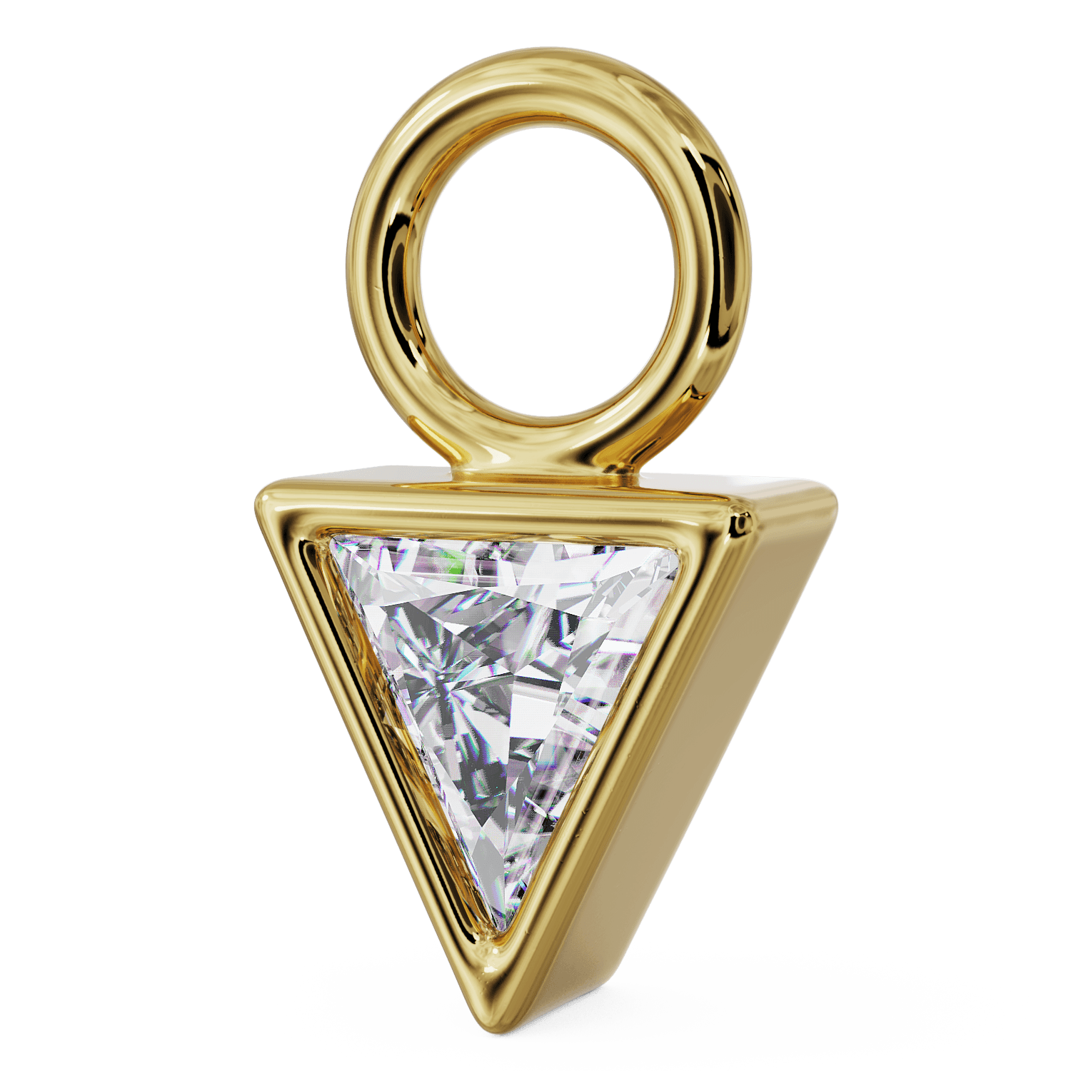 Side View Triangle Diamond Charm Accessory for Piercing Jewelry