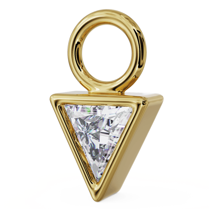 Side View Triangle Diamond Charm Accessory for Piercing Jewelry