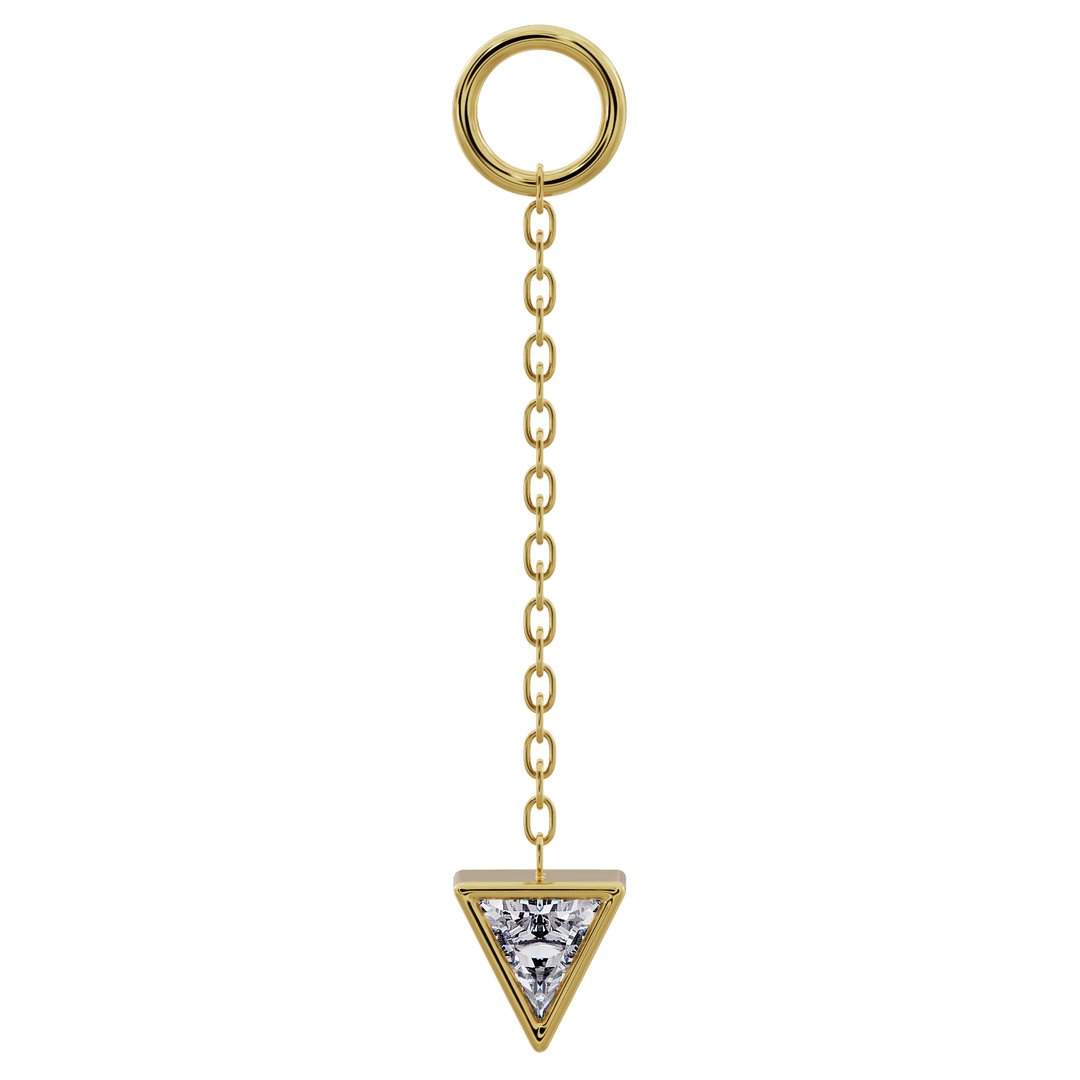 Triangle Diamond Chain Accessory-Long   14K Yellow Gold