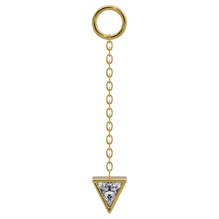 Triangle Diamond Chain Accessory-Long   14K Yellow Gold