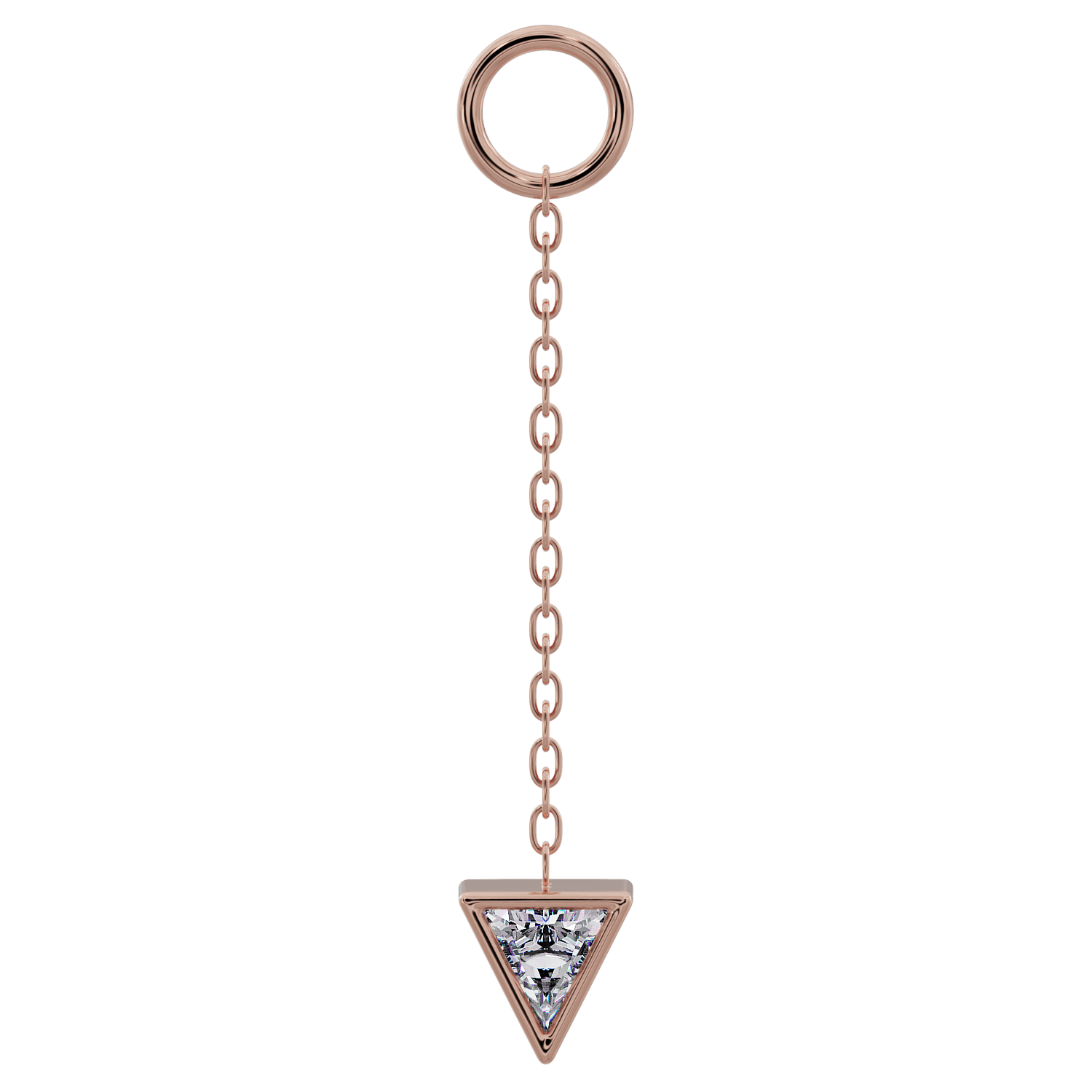 Triangle Diamond Chain Accessory-Long   14K Rose Gold