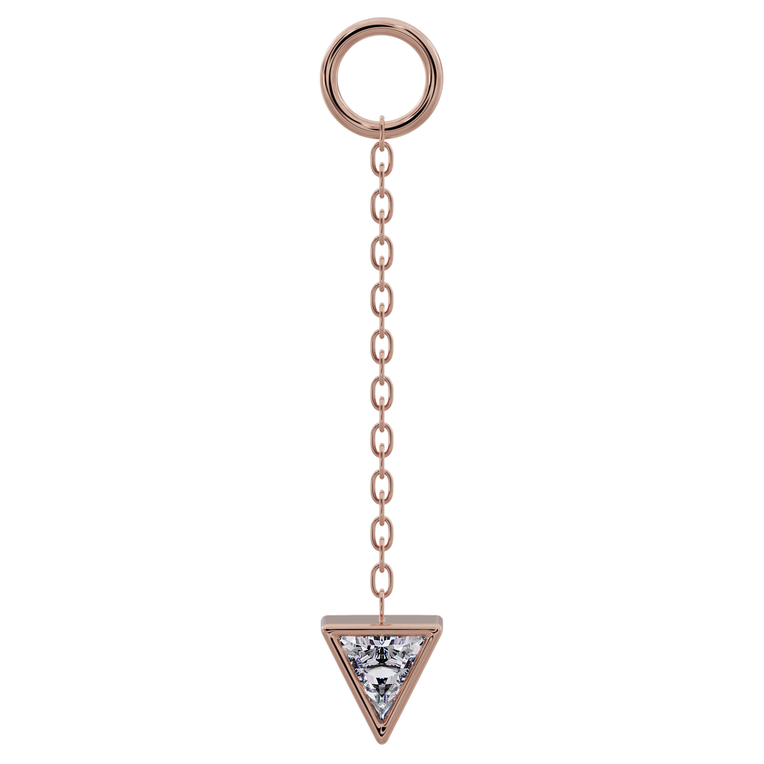 Triangle Diamond Chain Accessory-Long   14K Rose Gold