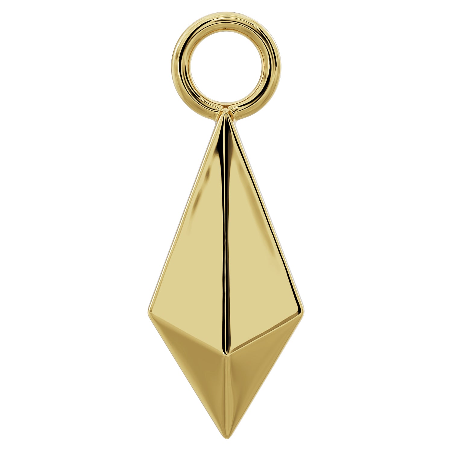 Geometric Pyramid Charm Accessory-14K Yellow Gold