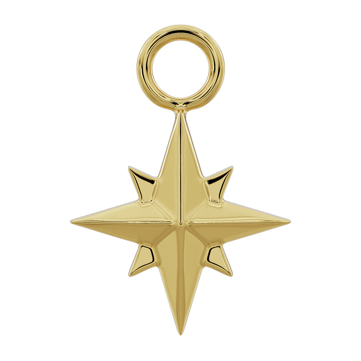 North Star Charm Accessory for Piercing Jewelry-14K Yellow Gold