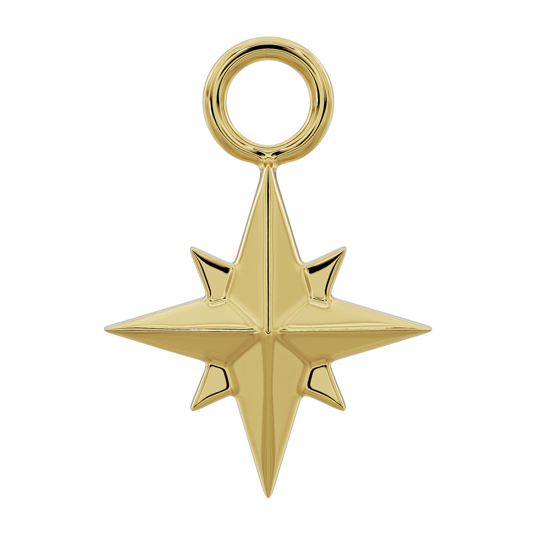 North Star Charm Accessory for Piercing Jewelry-14K Yellow Gold